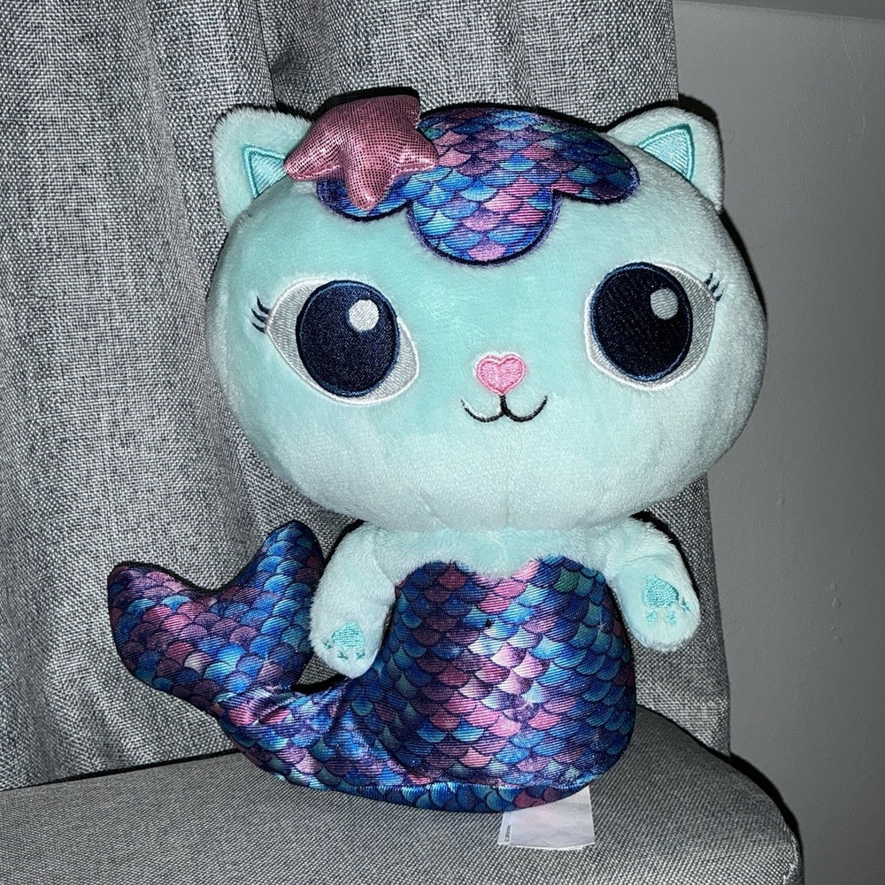 Gabby's Dollhouse MerCat Plush Stuffed Animal Mermaid Cat Moving Tail Gabbys